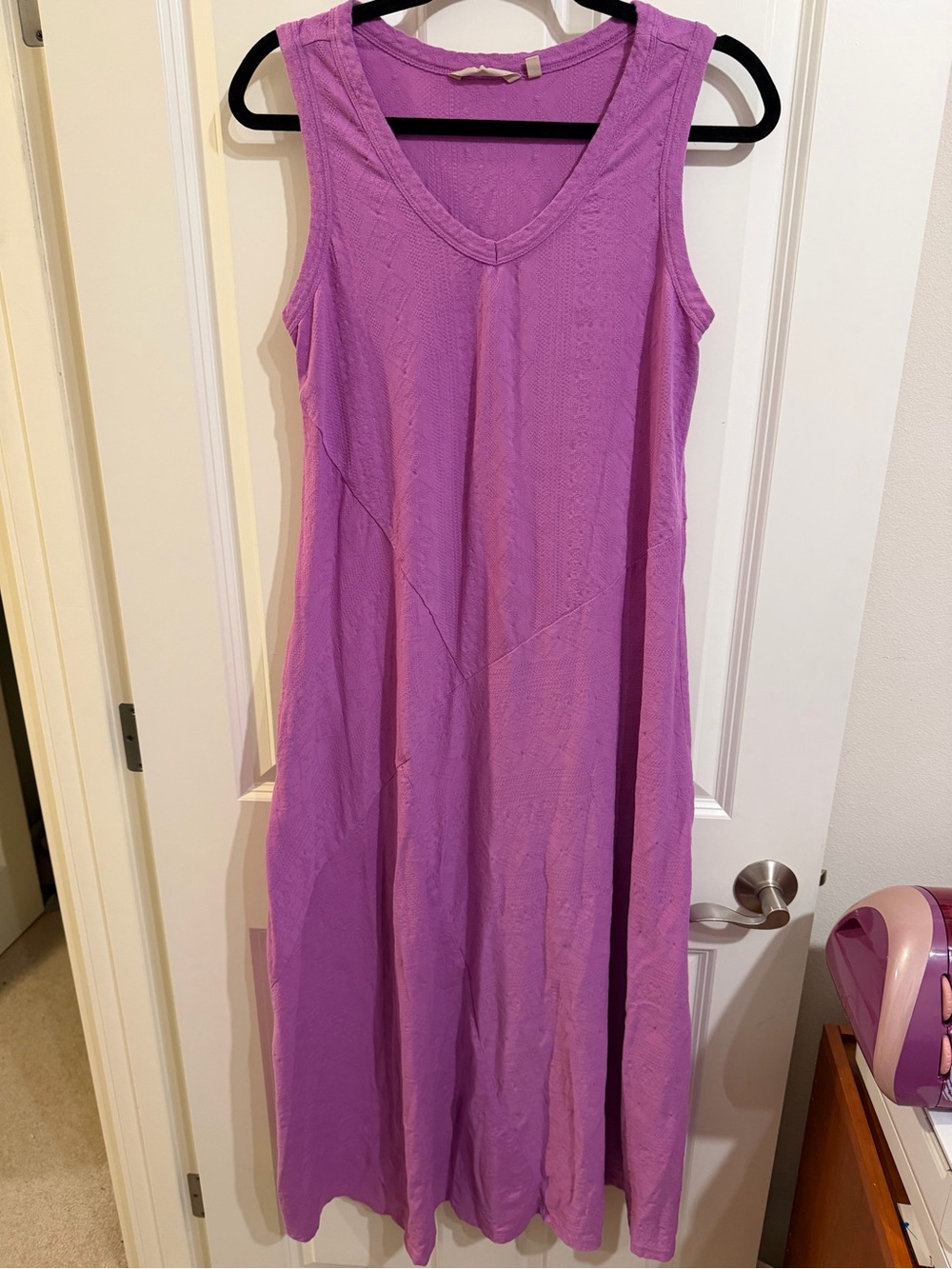 Soft surrounding maxi purple cotton tank dress. Size medium.